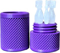 Eye Drop Vials Holder & Storage Case - Securely Store Seven (7) Single-Use Vials - Screw-On Lid, Knurled Pattern - Keep Vials Safe & Organized to Keep Track of Your Daily Usage (Purple)