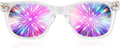 GloFX Clear Frame Extreme Line Diffraction Glasses – Laser Etched for Brilliant Rainbow Light Effects, Durable & Flexible, Ideal for Raves & Festivals