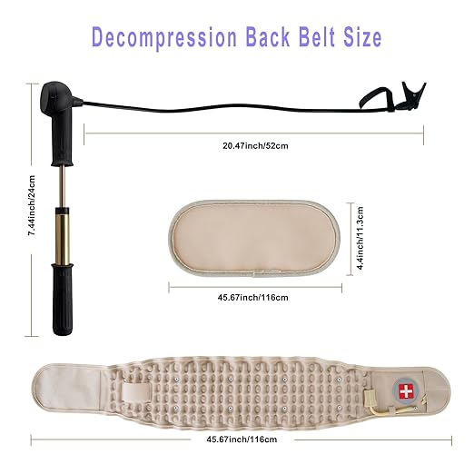 Decompression Back Belt,Spinal Air Traction Belt for Lower Back Pain Relief, Back Support & Lumbar Traction,One Size for 29 inches to 49 inches Waists