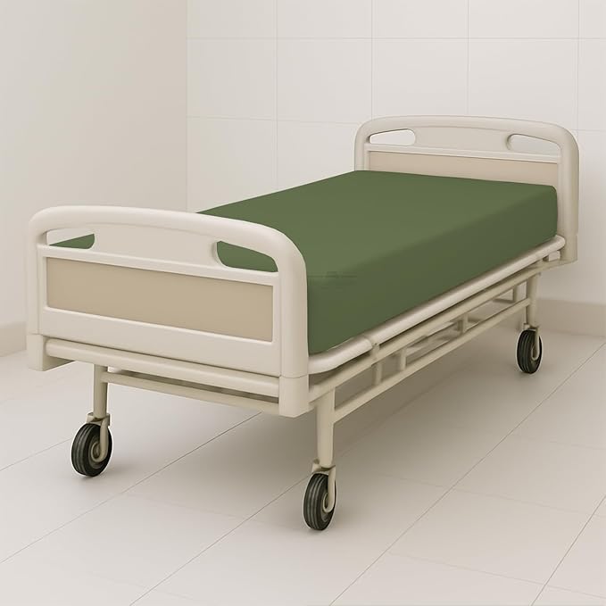 6 Pack Fitted Hospital Bed Sheets - Soft Microfiber Hospital Fitted Sheet - Hospital Bed Fitted Sheets (Moss, 36" x 84" x 12")