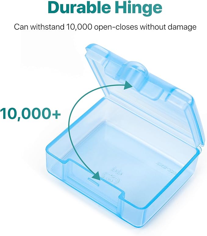 Sukuos Small Pill Box 4 pcs, Cute Travel Pill Organizer Daily Pill Case Container Portable for Pocket Purse for Vitamin Fish Oil Supplements, Easy to Open & Clean