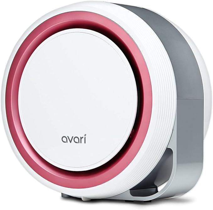 AVARI™ 525 Pink Desktop Personal Air Purifier made in Korea. Filtering Personal Breathing Zone. Ultra Quiet Electro-Static Filters to 0.1 Micron