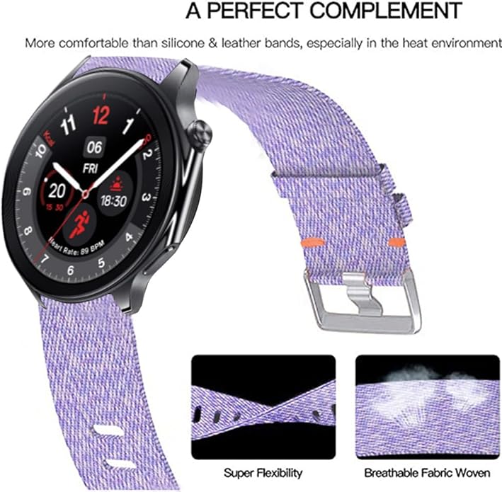 Lamshaw GTX12 Smart Watches Band, 22mm Breathable Nylon Woven Fabric Replacement Accessory Strap Compatible for Fitpolo GTX12, ENOMIR GTX12, Tensky GTX12, uaue T60, QXQ T60, QCOQ T60 Smart Watches