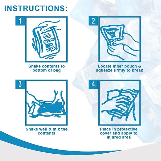 Primacare PCP-45 Instant Cold Packs (4” x 5”) – 24 Disposable Ice Packs with Non-Woven Covers for Pain Relief, Swelling, Inflammation, Sprains, Toothaches, First Aid, for Athletes & Outdoor Activities
