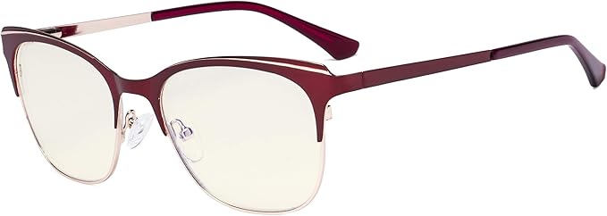 Eyekepper Blue Light Glasses - Square Digital Eyeglasses for Women Blocking Computer Screen UV Rays