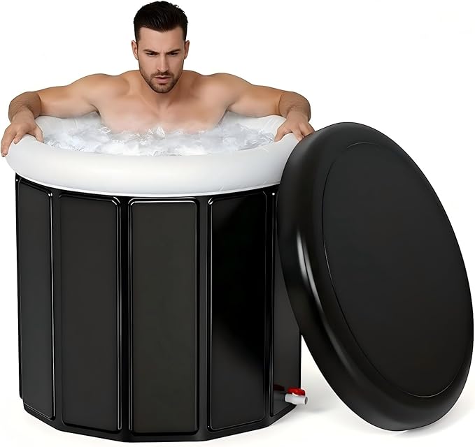 Ice Bath Tub for Athletes - Extra Large Cold Plunge Tub for Muscle Recovery & Cold Water Therapy, Portable Multi-Layer Ice Bath for Home, Gym, Backyard, Spa, Indoor & Outdoor Use (White, 30X31.5 IN)