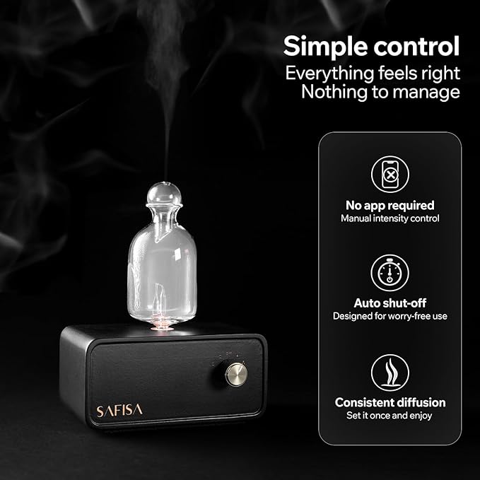Waterless Essential Oil Diffuser, Scent Diffuser for Home, 700 Sq. Ft., Portable Waterless Diffuser, Nebulizing Cold Air Cordless Diffuser for Large Room, Rechargeable, Smart, Hotel-Style