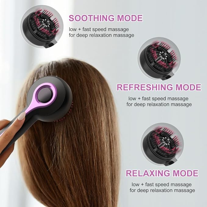 Electric Scalp Massager Comb, Multi-Function Massager Brush for Hairs Care, Scalp Brush with Hair Oil Applicator, IPX7 Waterproof, Heated Hair Massager for Home Relaxation and Travel Use