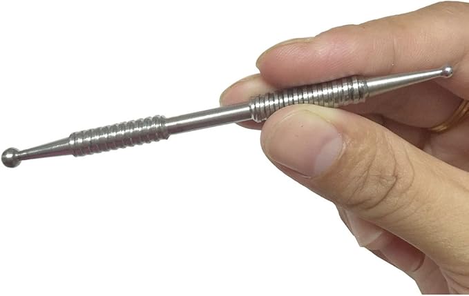 Dual Head Tip Acupuncture Ear and Body Point Probe Pocket Ear Chart and Pouch