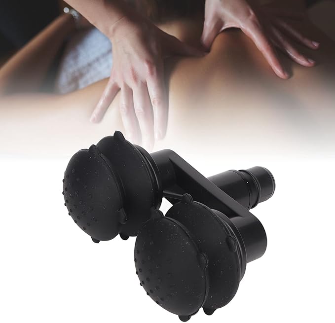 YUYTE Massage Gun Heads,Massager Replacement Head, 0.7in Outer Diameter Silicone Odourless Muscle Relaxation Massage Attachment Head Black
