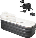 Inflatable Bathtub, Portable Bathtub Adult with Electric Air Pump, Freestanding Foldable Spa Tub with Backrest Cup Holder for Indoor Outdoor, Easy to Inflate＆Drain (Gray)