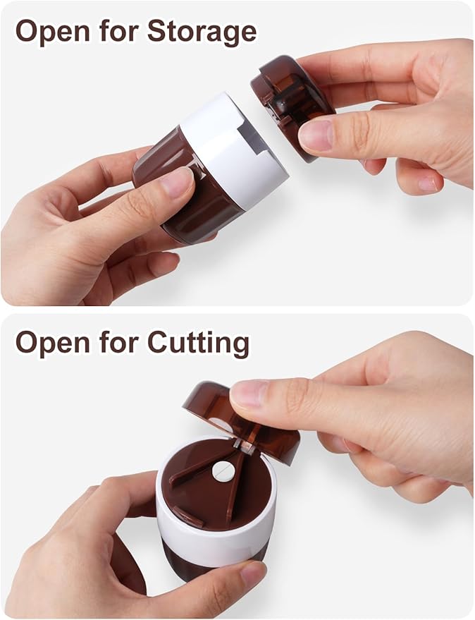 3-in-1 Pill Crusher with Pill Cutter and Storage, Splitte Pills, Tablets, Vitamins and Grind to Fine Powder, for Small or Large Pills (Not Suit for Capsule Drugs)