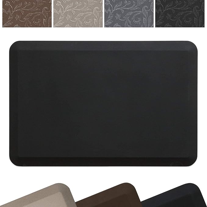 New Life by GelPro Professional Grade Anti-Fatigue Kitchen & Office Comfort Mat, 24x36, Midnight ¾” Bio-Foam Mat with Non-Slip Bottom for Health & Wellness