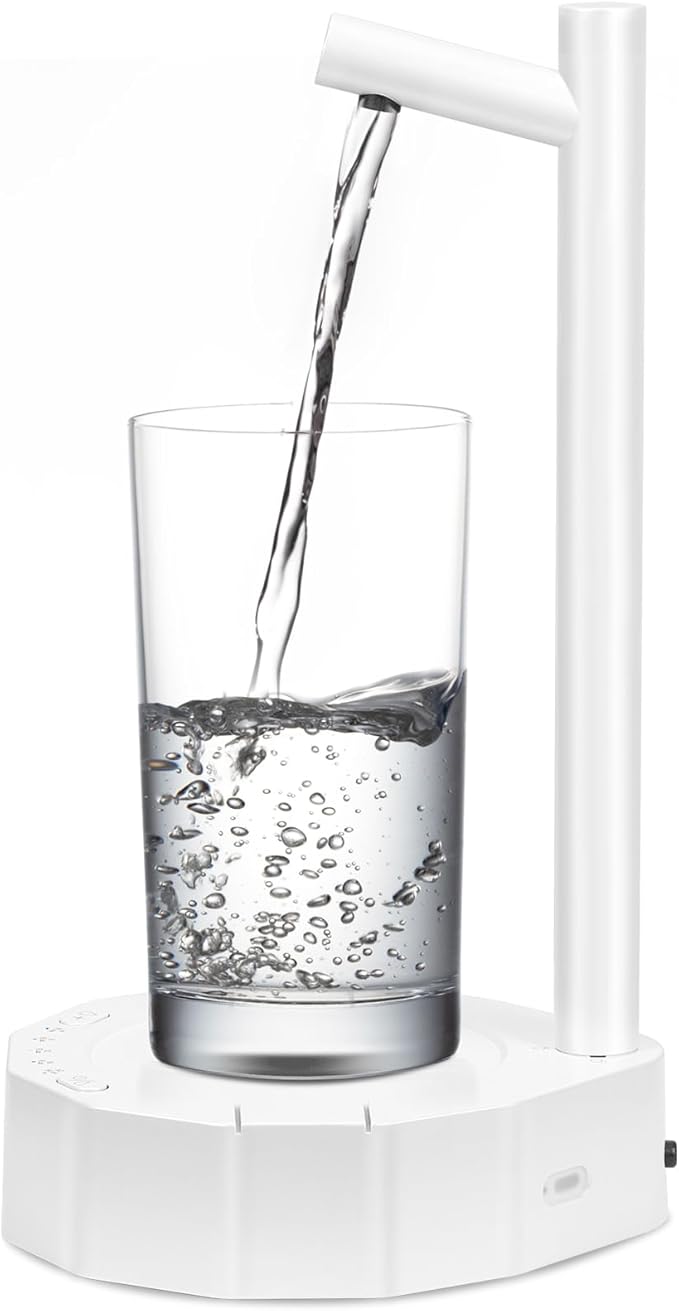 Desktop Water Bottle Dispenser for 5 Gallon Bottle,Smart Table Water Dispense Water Jug Dispenser Bedside Water Dispenser,Electric Water Dispenser Used for Home and Office （White）