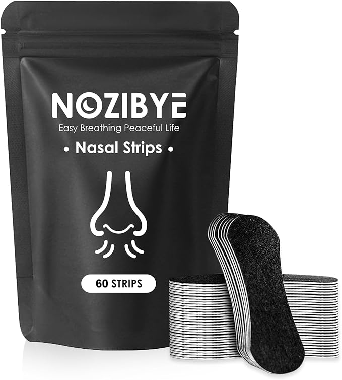 Nose Strips for Breathing | Anti Snore & Better Sleep (60 Count, Black) - Nasal Strips for Breathing, Stop Snoring, Clear Airways