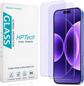 HPTech 2 Pack Anti Blue Light Screen Protector for iPhone 16 / iPhone 15 Eye Protection Tempered Glass Film, Easy to Install, Bubble Free