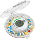 Automatic Pill Dispenser for Elderly - 28 Day Medicine Dispenser for Alzheimer's Care, Timed Medication Dispenser with Sound & Light Alerts & Key for Prescriptions, Vitamins & Supplements