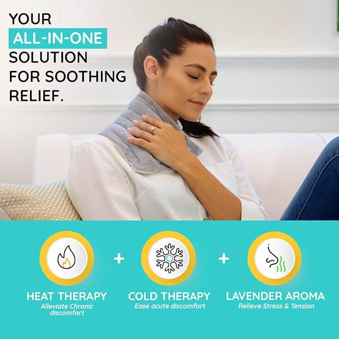 Microwavable Heating Pad Solutions Buddy - Moist and Large Heating Pad for Joints and Muscles Relief - Microwave Hot Pack Heat Pad for Cramps - Calming Chilled or Heated Pad Therapy - 2 Packs