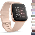 Mugust Sport Bands Compatible with Fitbit Versa 2 / Fitbit Versa/Versa Lite/Versa SE, Classic Soft Silicone Replacement Wristbands Straps for Fitbit Versa 2 Smart Watch Women Men (Small,Apricot Pink)