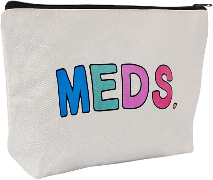 Medication Bag Travel Pill Organiser | Compact Cosmetic First Aid Kit, Perfect Health Gift, Small Cotton Pouch For Meds (Style G)