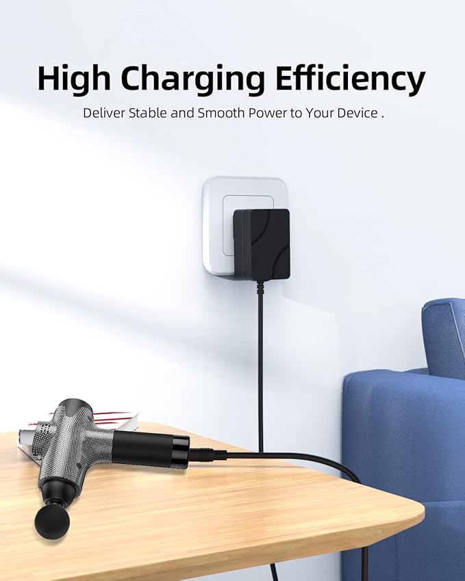 26V Charger for Toloco Massage Gun - Compatible with Toloco EM26,T11 Pro,TO-M63,FCA135-252010 Massage Gun 6FT Power Cord AC Adapter for Round Tip (Not USB-C)