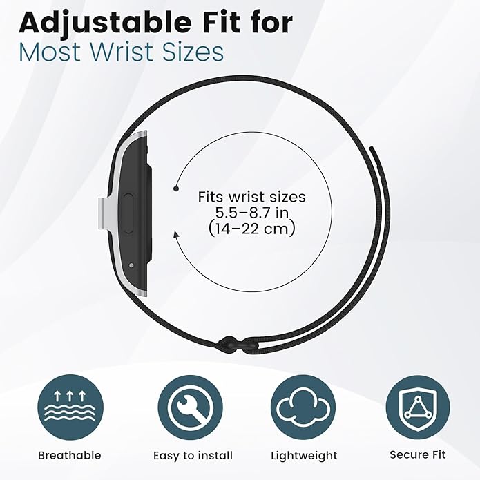 Nylon Loop Compatible with Hume Band Replacement, Breathable Soft Wristband for Hume Health Band
