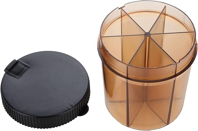 Trenton Gifts 6 Section Pill Box Organizer Black