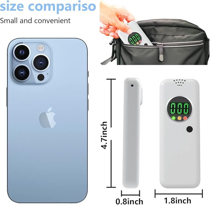 Breathalyzer,Alcohol Tester with LCD Digital Display,Breathalyzer with 10 Mouthpieces for Home and Party Use