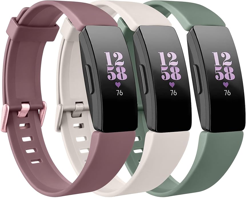 3 Pack Replacement Bands Compatible for Fitbit Inspire HR/Fitbit Inspire/Fitbit Ace 2/Fitbit Inspire 2, Adjustable Accessory Soft Silicone Sport Wristband for Women Men