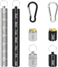 Small Portable Pill Case Keychain for Travel, AngleKai 2 Pack Pill Organizer Box, Waterproof Tablet Container Weekly Medicine Bottle Organizer (Black and Silver)