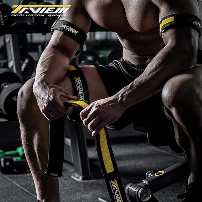 Occlusion Bands,4 Pack (2 Bicep Bands,2 Leg Bands), Comfortable Elastic Bands for Blood Flow Restriction Training and Fast Muscle Growth Without Lifting Heavy Weights