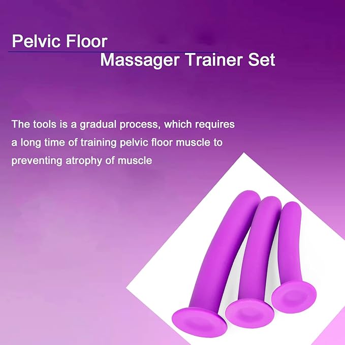 3 Pack Silicone Pelvic Floor Muscle Dilator Trainer Set