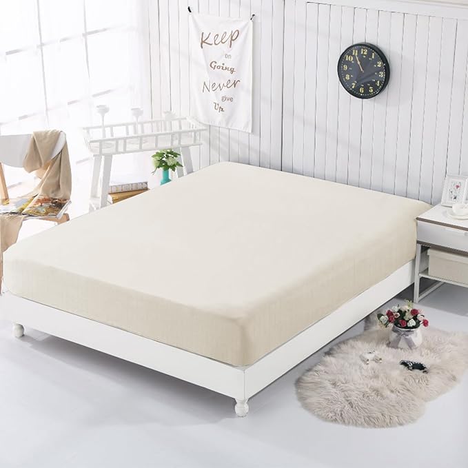 CISSIYOG Grounding Fitted Sheets, Earthing Bed Sheets, 95% Organic Cotton + 5% Pure Silver Fiber, Grounded Sheets with Grounding Cord, Conductive Grounding Cover for Better Sleep (Beige, Twin XL)