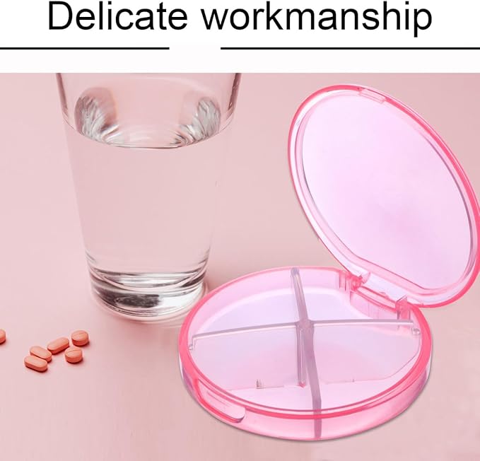 Portable Medicine Box 4 Compartments Travel Pill Organizer Small Storage Case for Medication Jewelry Daily Use at Home Office