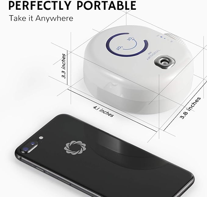 Airthereal B50 Mini Ozone Generator Air Purifier- Removes Odors and Sterilizes Air in Small Spaces Up To 320 Sq Ft - Plug in Mini Air Ionizer, Adjustable Ozone Output of 10-50 mg/h, 2-Pack