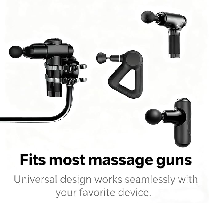 Adjustable Massage Gun Holder with 32"-37" Length Range for Back, Neck, and Shoulders – Compatible with Most Massage Guns, Ergonomic Design for Hard-to-Reach Areas, Ideal Gift for Women and Men