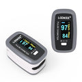 LOOKEE LK50D1 Deluxe Fingertip Pulse Oximeter - Finger SpO2 Blood Oxygen Saturation Monitor with Auto Rotate OLED Display Plethysmograph Waveform & Pulse Graph - Batteries Included