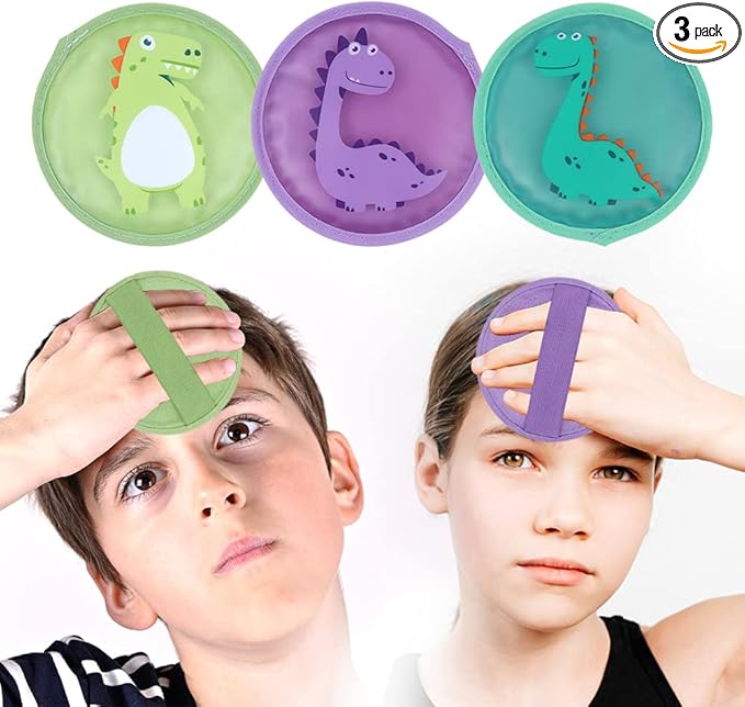 Hilph Kids Ice Packs for Boo Boos, Reusable 3 Pack Gel Ice Packs with Soft Backing for Toddlers & Children Injuries, Soft Small Hot & Cold Pack for Bumps, Bruises, Fever, Get Well Gifts
