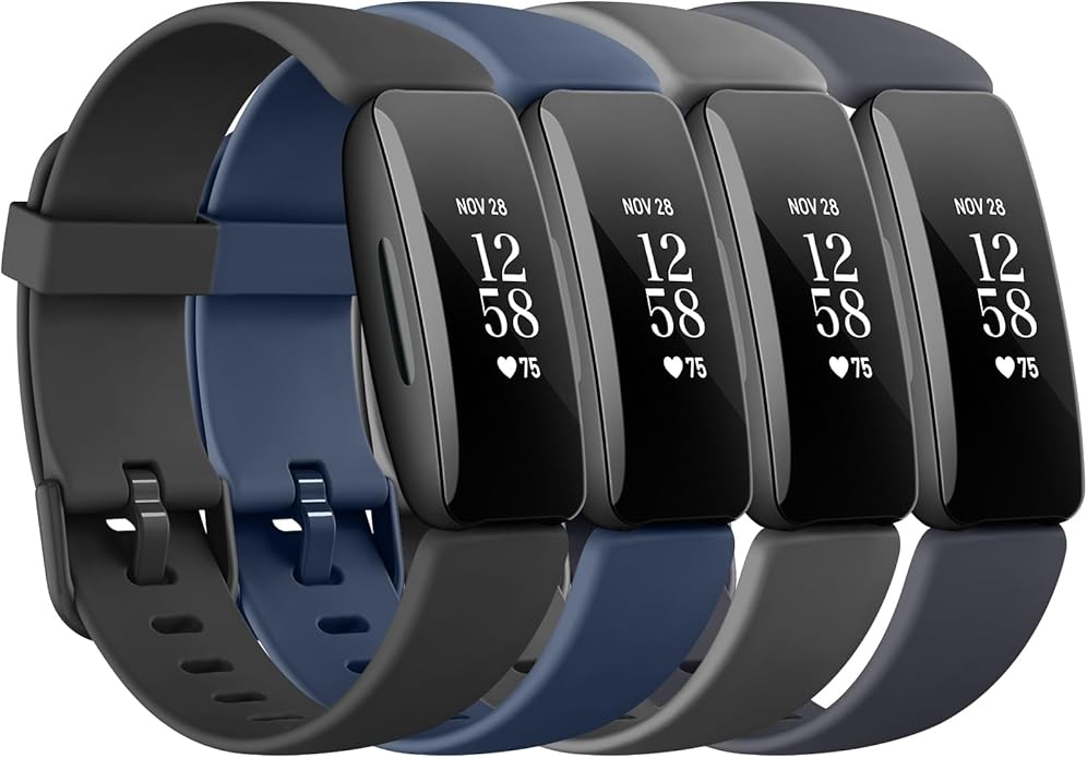 4 Pack Bands Compatible with Fitbit Inspire 2 Bands for Women Men, Adjustable Replacement Sport Wristbands Straps for Fitbit Inspire 2 / Ace 3