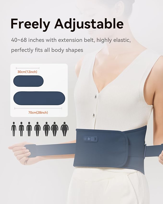 Cordless Heating Pad with Massager for Back Pain Relief: MAXwarm® 4.0, Portable Heated Back Brace with Lumbar Support for Sciatica, Large 8000mAh Battery, for Women Men 70"