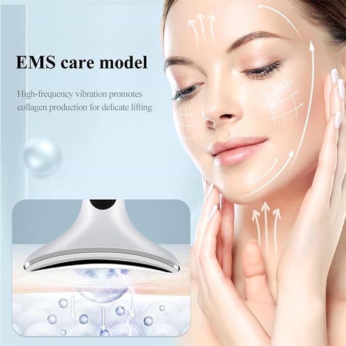 EMS Face Lifting Device – LED Light Therapy Facial Massager for Anti-Aging, Wrinkle Reduction & Skin Tightening – 4 Modes, 3 Intensities, USB Rechargeable – Face/Neck Beauty Tool