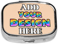 Custom Pill Organizer, Medicine Pill Box Case Container Travel Pill Holder Vitamin for Purse Med Wallet Portable Mini Pastillero Square, Peach Puff, Personalized Gifts
