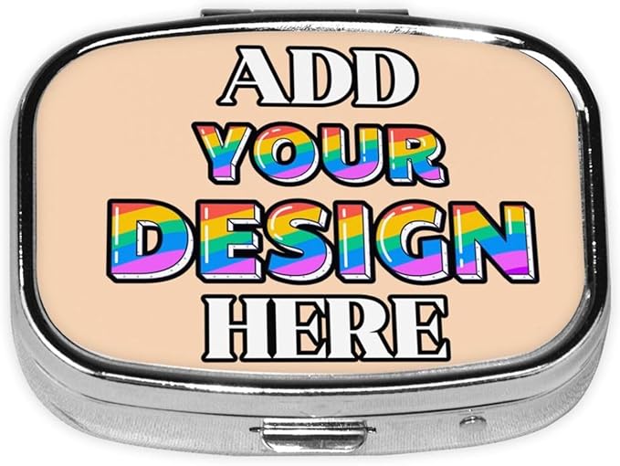 Custom Pill Organizer, Medicine Pill Box Case Container Travel Pill Holder Vitamin for Purse Med Wallet Portable Mini Pastillero Square, Peach Puff, Personalized Gifts