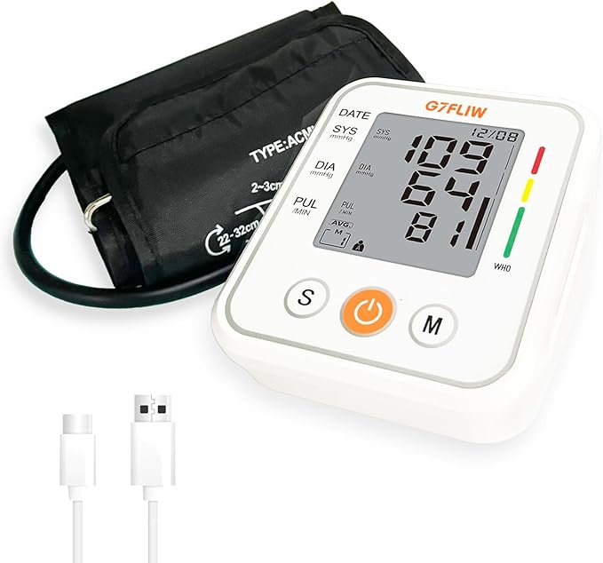 Blood Pressure Monitor for Home Use, Rechargeable Bp Cuff Upper Arm with 8.7"-12.7", 2x120 Memory Voice Broadcast Blood Pressure Machine, Home Arrhythmia Hypertension Detector, Ideal Gift