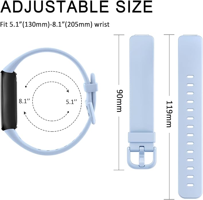 6-Pack Bands for Fitbit Inspire 3 Bands for Women Men, Soft Silicone Adjustable Wristband Replacement Straps Compatible with Fitbit Inspire 3 Fitness Tracker