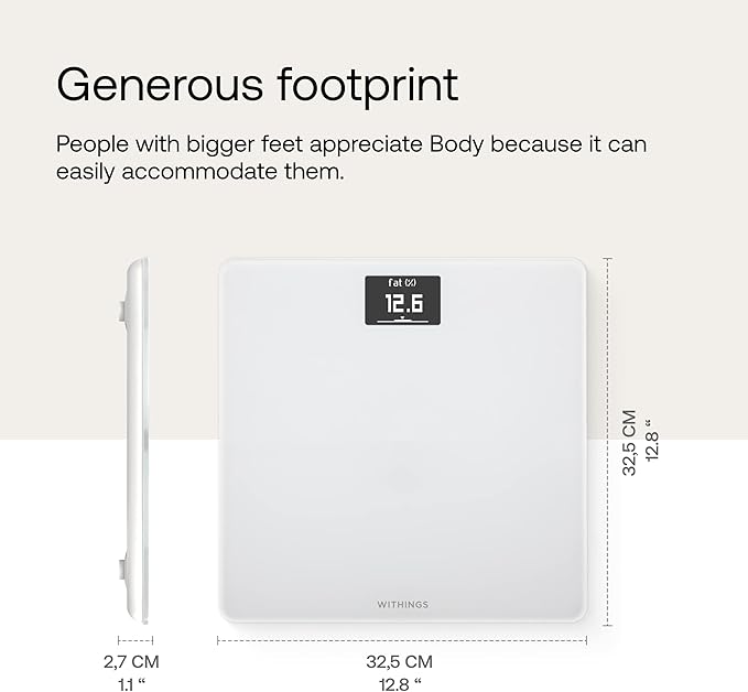 Withings Body - Digital Wi-Fi Smart Scale with Automatic Smartphone App Sync, BMI, Multi-User Friendly, with Pregnancy Tracker & Baby Mode