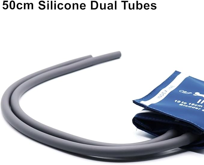 Blood Pressure PU Cuff with 50cm Dual Tubes for Infant 10-19 cm, Reusable Replacement NIBP Cuff with Inner Airbag for BP Monitor Machine, No Connector