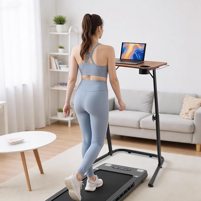VTORY Treadmill Desk – Adjustable Desk for Walking Pad, Stable & Heavy-Duty Height 30"-47", Portable Walking Pad Desk Table Stand for Home Office & Work with Installation Guide