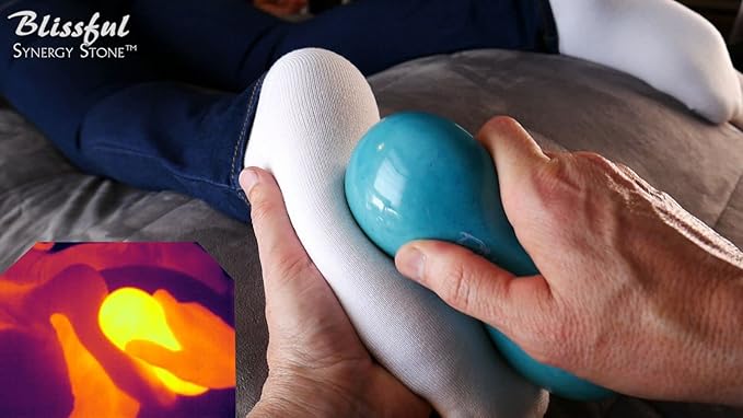 Blissful (Midnight Black)(Set of 2) Synergy Stone - Contoured Hot Stone Massage Tools Deep Heat for Muscle Tension Relief Relaxing and Therapeutic Ultra-Smooth for on Skin with Oil or Over Clothes