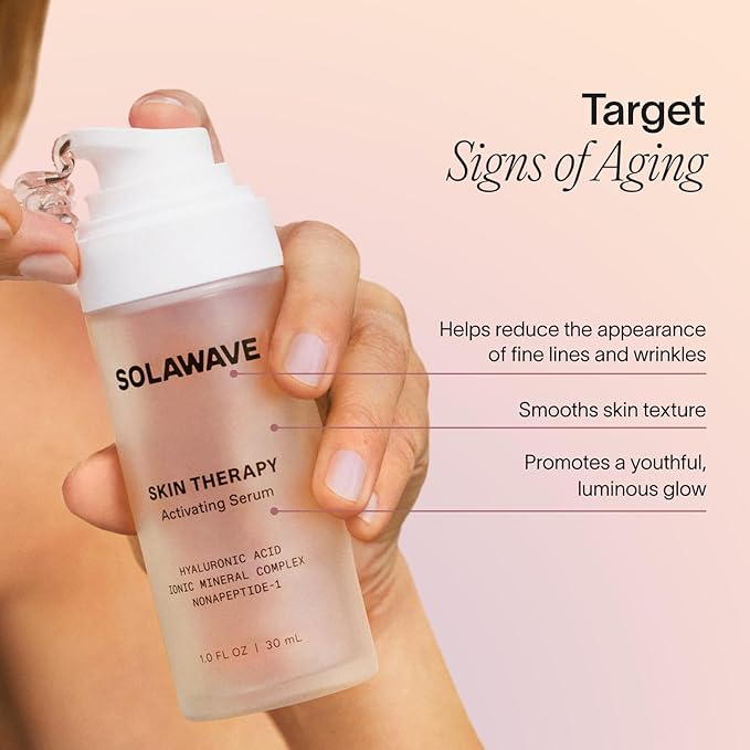 SolaWave Skin Therapy Activating Serum with 1 Refill | Enhance Red Light Therapy Wand Results | Hydrating Skincare for Microcurrent Galvanic Current (2-Pack)
